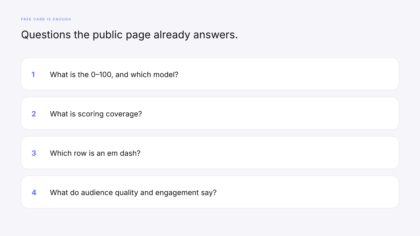 The free card is enough when the question is the score, the coverage, or the dash